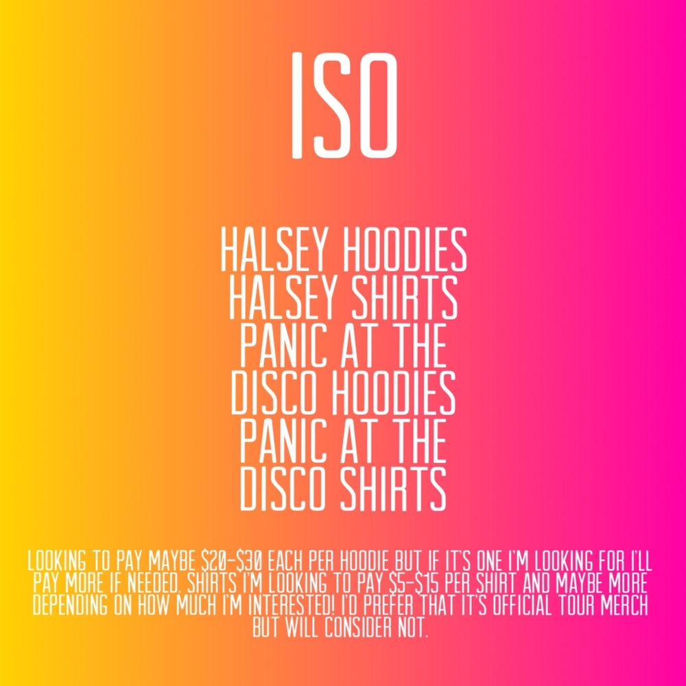 ISO P!ATD AND HALSEY HOODIES AND SHIRTS